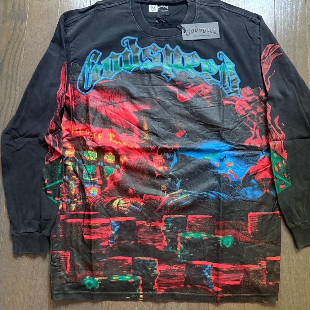 GodSpeed Graphic Long Sleeve Shirt - Black and Red